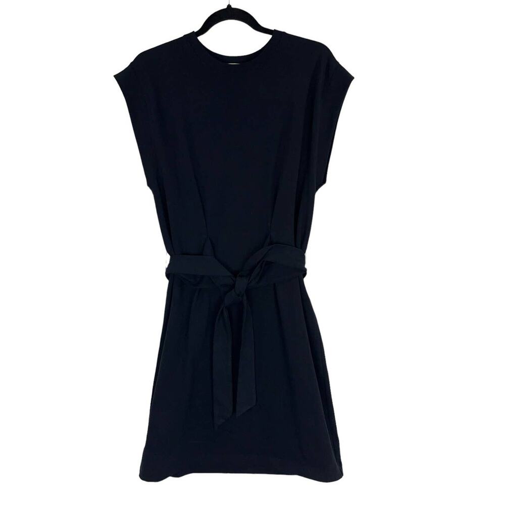 Vince dress navy blue short sleeve tie waist
